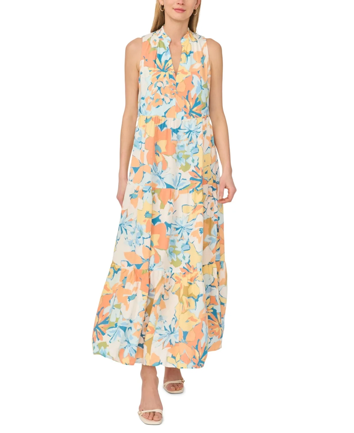 Sleeveless V-Neck Maxi Dress
