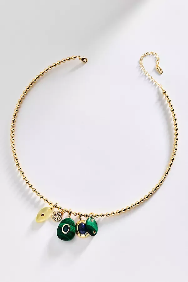 Gemstone Cluster Charm Necklace by By Anthropologie