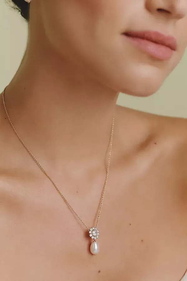 Sunflower Pearl Drop Necklace by NADRI