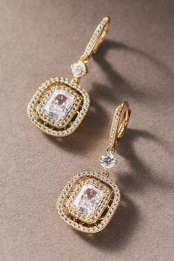 Double Halo Crystal Earrings