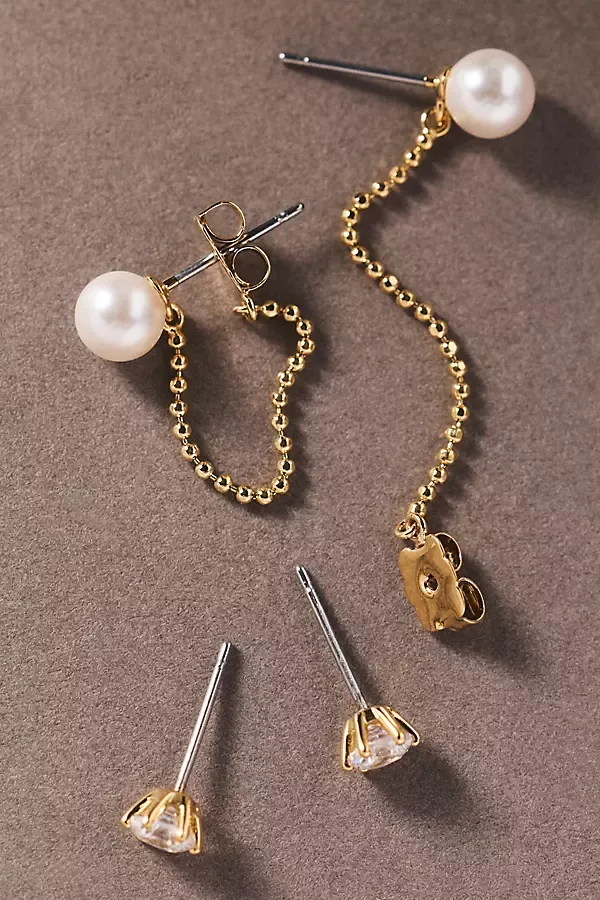 Venus Pearl Front-Back Earrings by NADRI