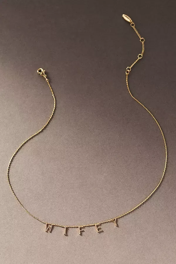 Blocked Wifey Necklace by By Anthropologie Weddings