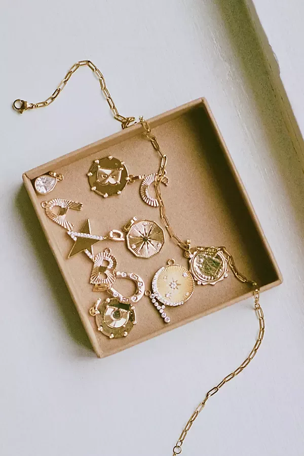 Bezel Pavé Crystal Initial Charm by By Anthropologie