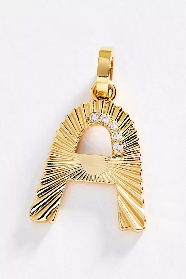 Mono Bar Fluted Initial Charm by By Anthropologie