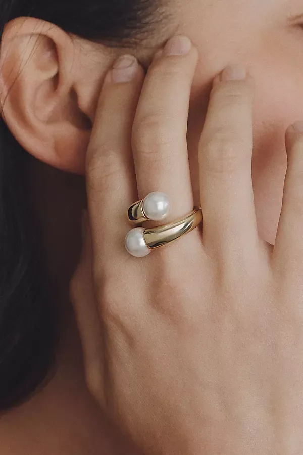 Chunky Twist Pearl Ring by By Anthropologie Weddings