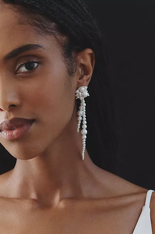 A. B. Ellie Drew Pearl Strand Earrings by A.B. Ellie