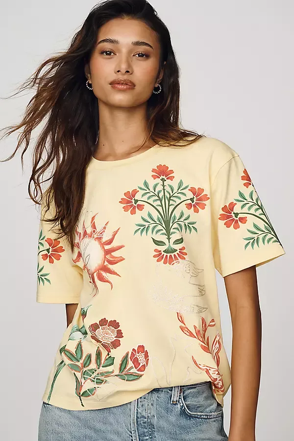 Cotton Embroidered Tee by RAISONNEL
