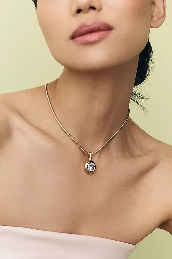 Crystal Bezel Pendant Necklace by By Anthropologie Weddings