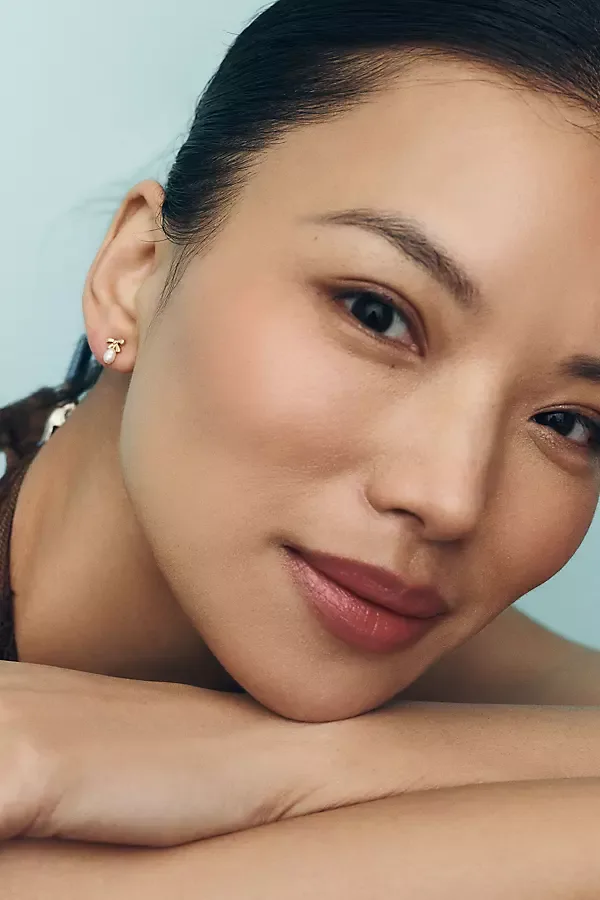 Dainty Pearl Bow Earrings