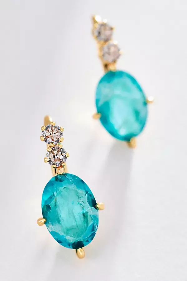 Gemstone Hook Earrings