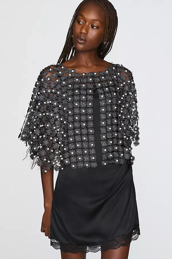 Sheer Pearl Lace Cape by By Anthropologie