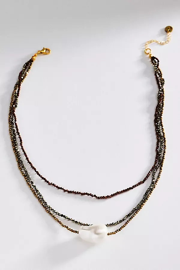 Triple Pearl Necklace by Maison Irem