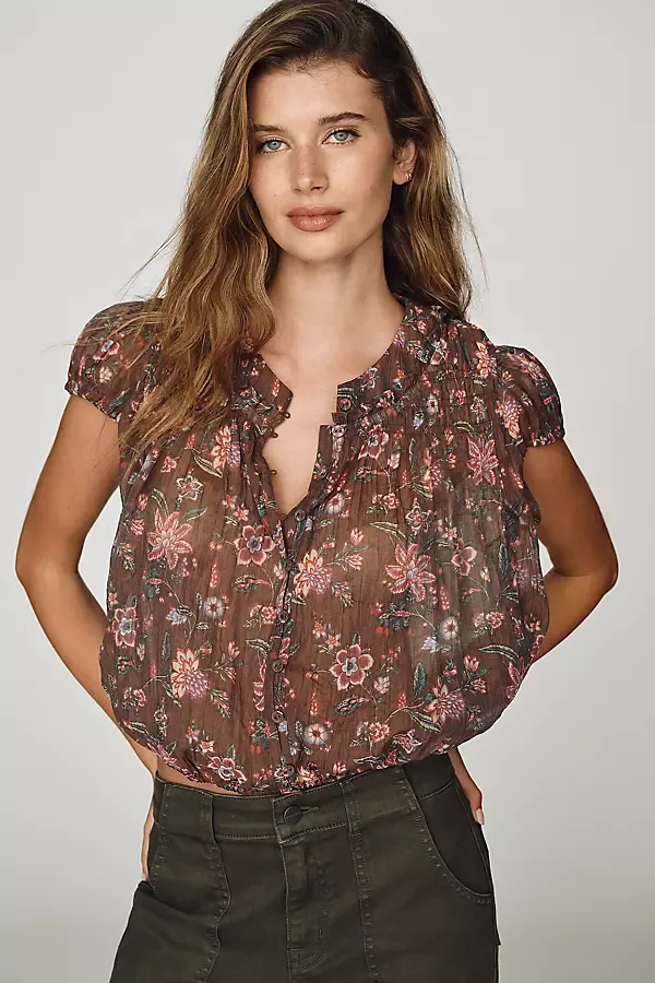 Smocked Bubble Blouse by By Anthropologie