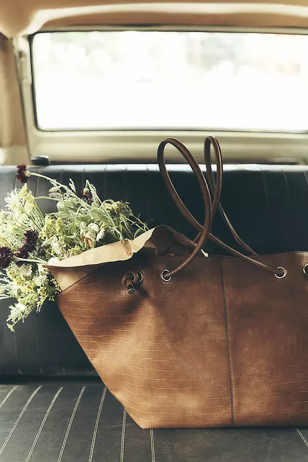 Embossed Croc Tote Bag by Maeve
