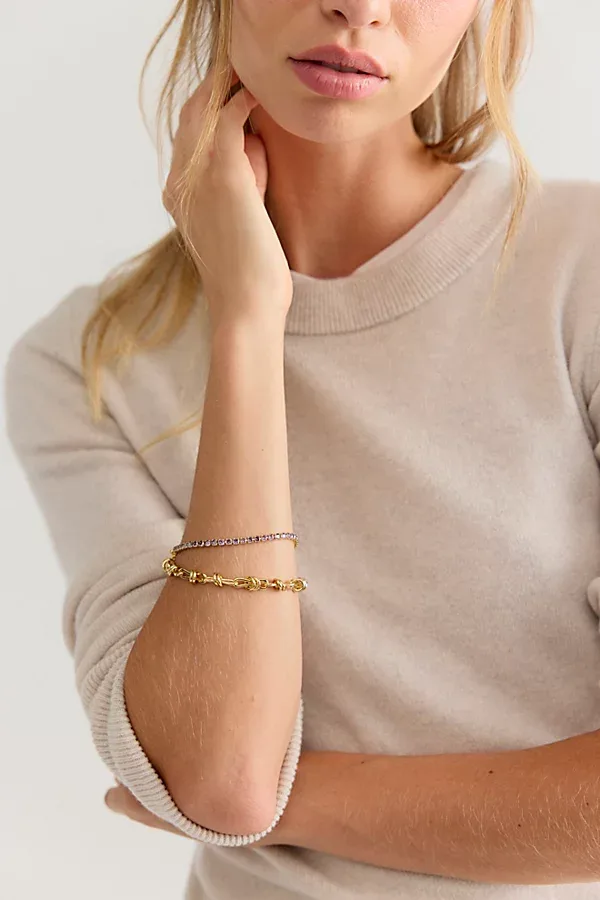 Fallon Gold Plated Tennis Bracelet by Free People