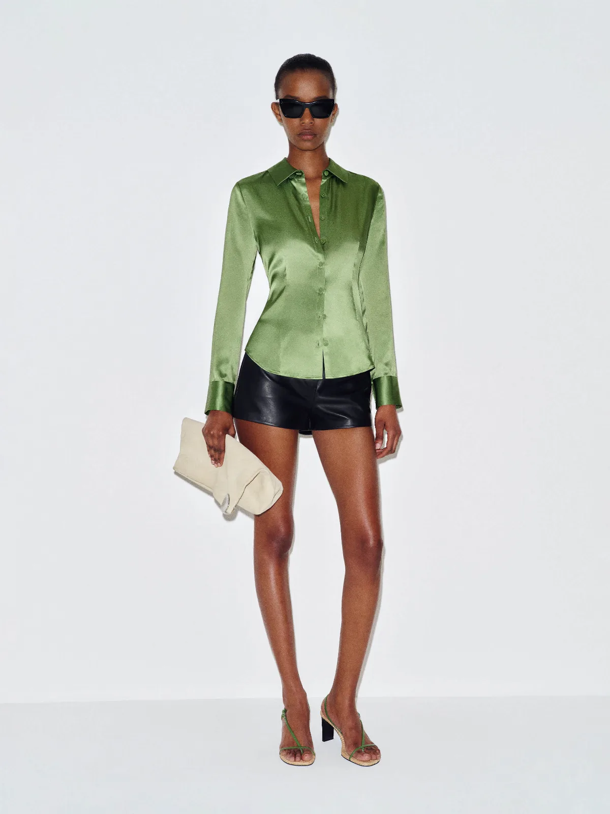 Raya Fitted Silk Shirt by Reformation