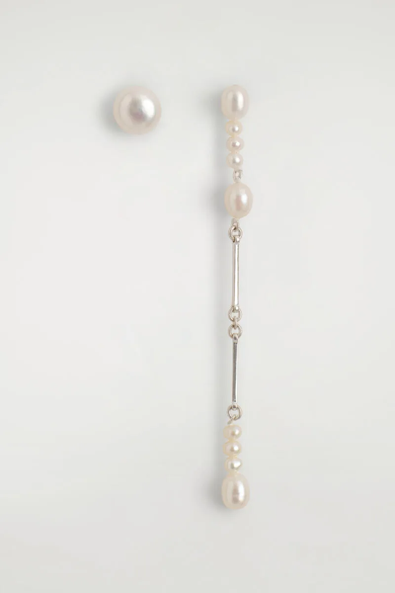 Asymmetric Freshwater Pearl Drop Earrings by COS