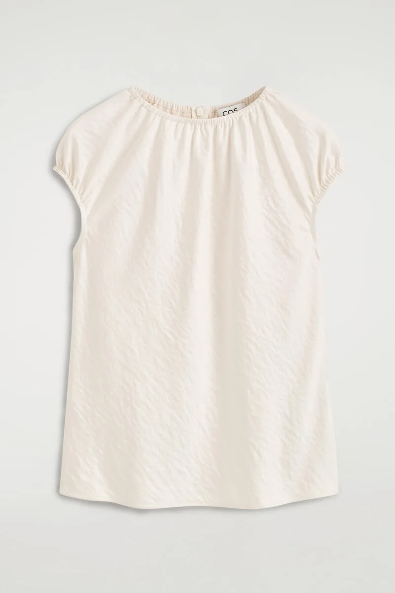 Gathered Crinkled-Satin Top by COS