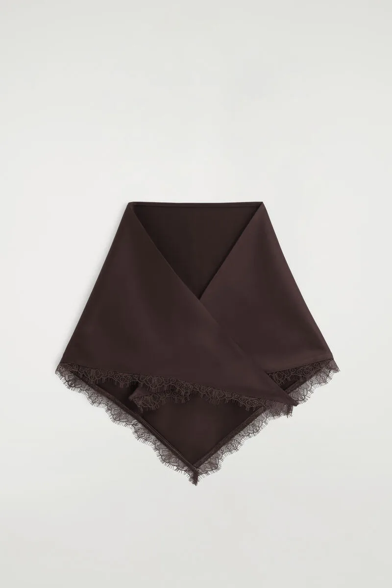 Lace-Trimmed Satin Headscarf by COS