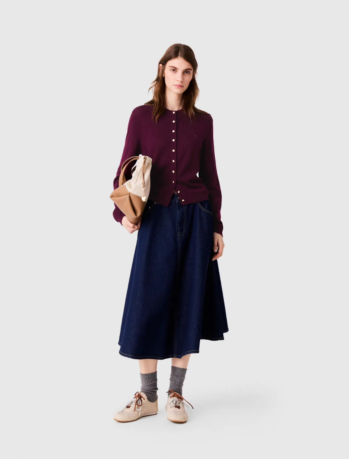 Cardigan with Embroidered Logo by Maje