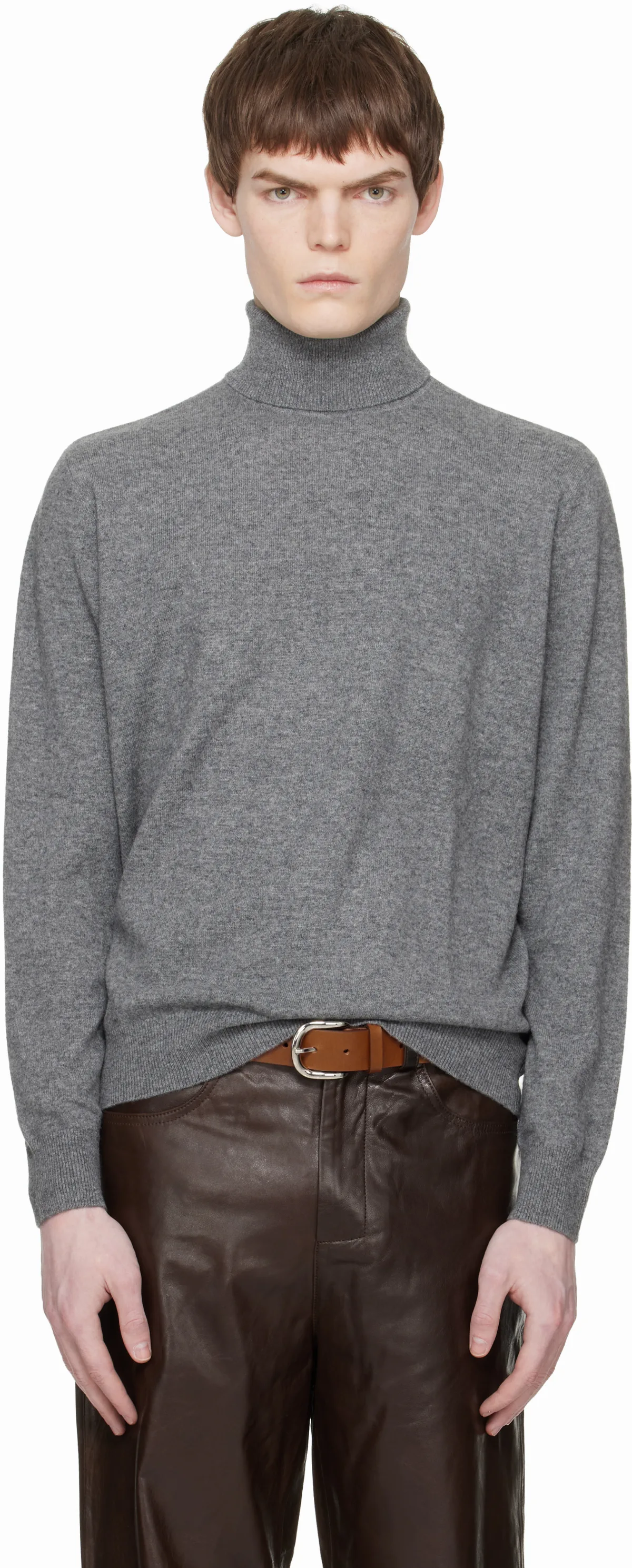 Gray Knit Turtleneck