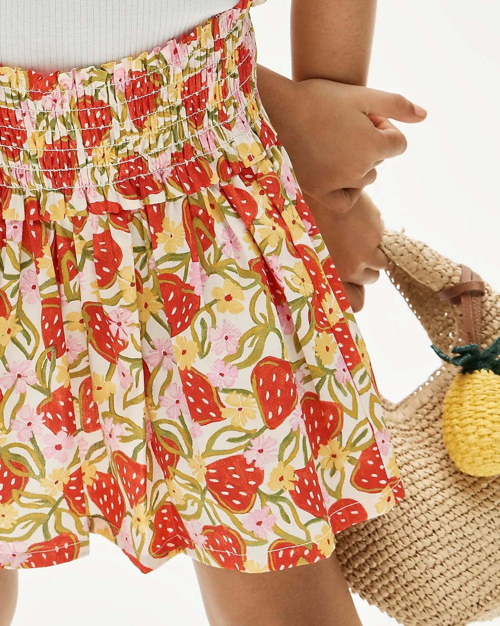 Smocked-Waist Skirt in Cotton Poplin by J.Crew