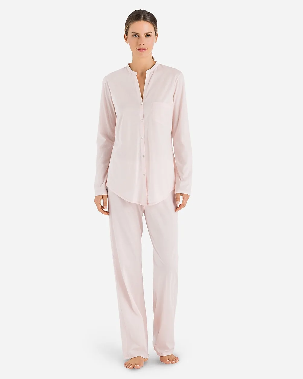 HANRO® Cotton Deluxe Long-Sleeve Pajamas by J.Crew