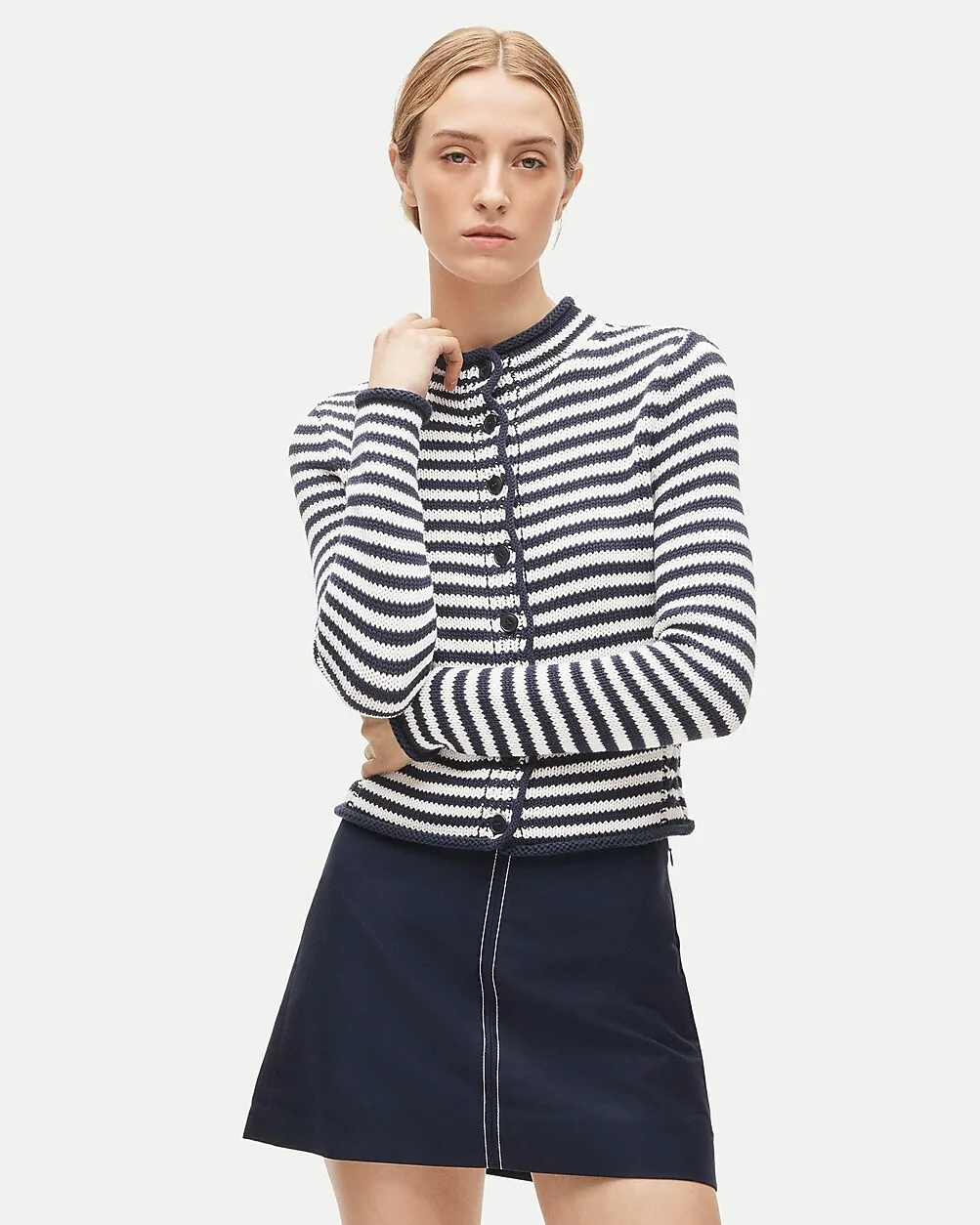 Rollneck™ Reversible Cardigan in Stripe by J.Crew