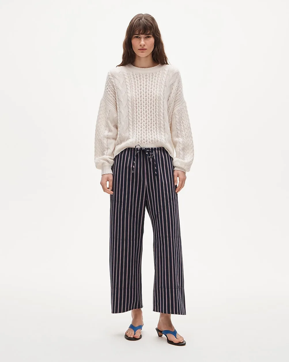 Luna Pant in Striped Cotton Poplin by J.Crew