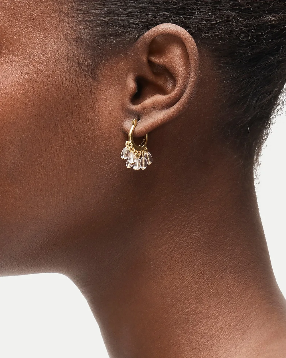 Beaded Huggie Hoops by J.Crew