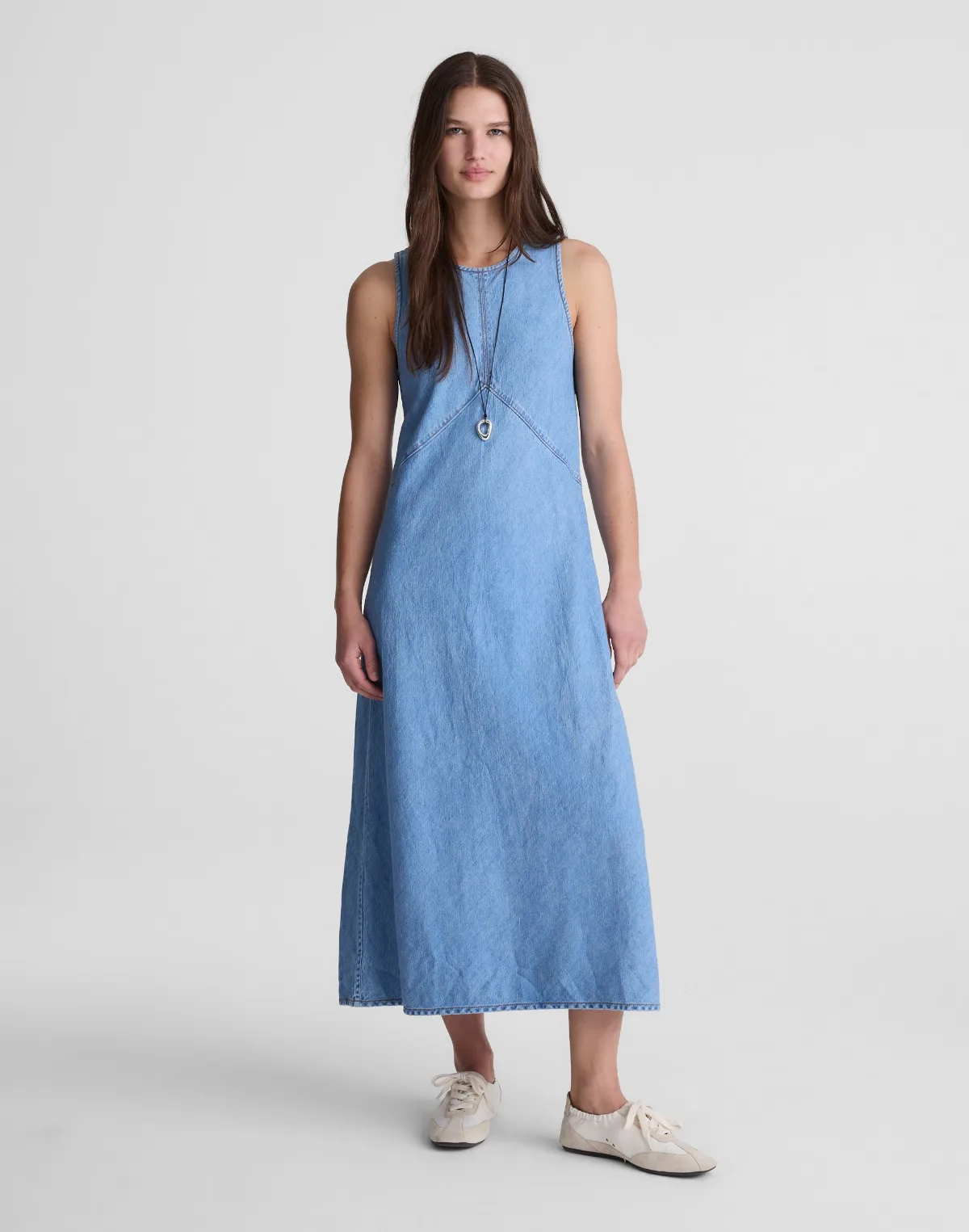 Seamed Maxi Dress in Airy Denim by MW