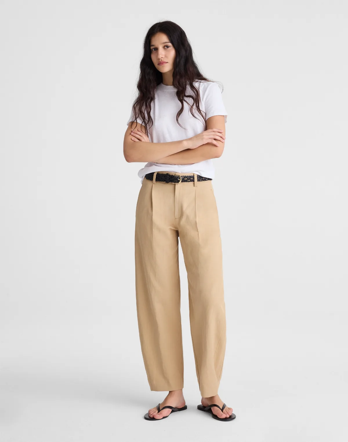 The Barrel-Leg Pant in Drapey Twill by MW