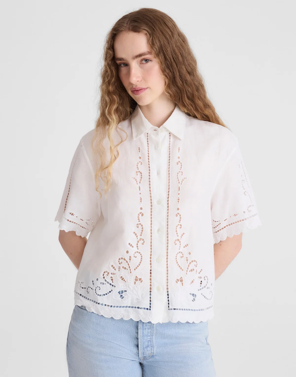 Eyelet Boxy Shirt by MW