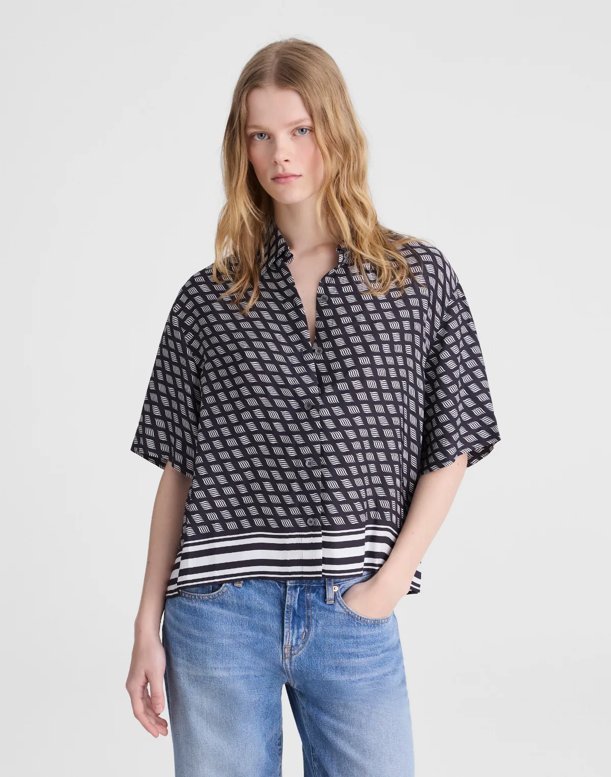 Patch-Pocket Boxy Shirt by MW