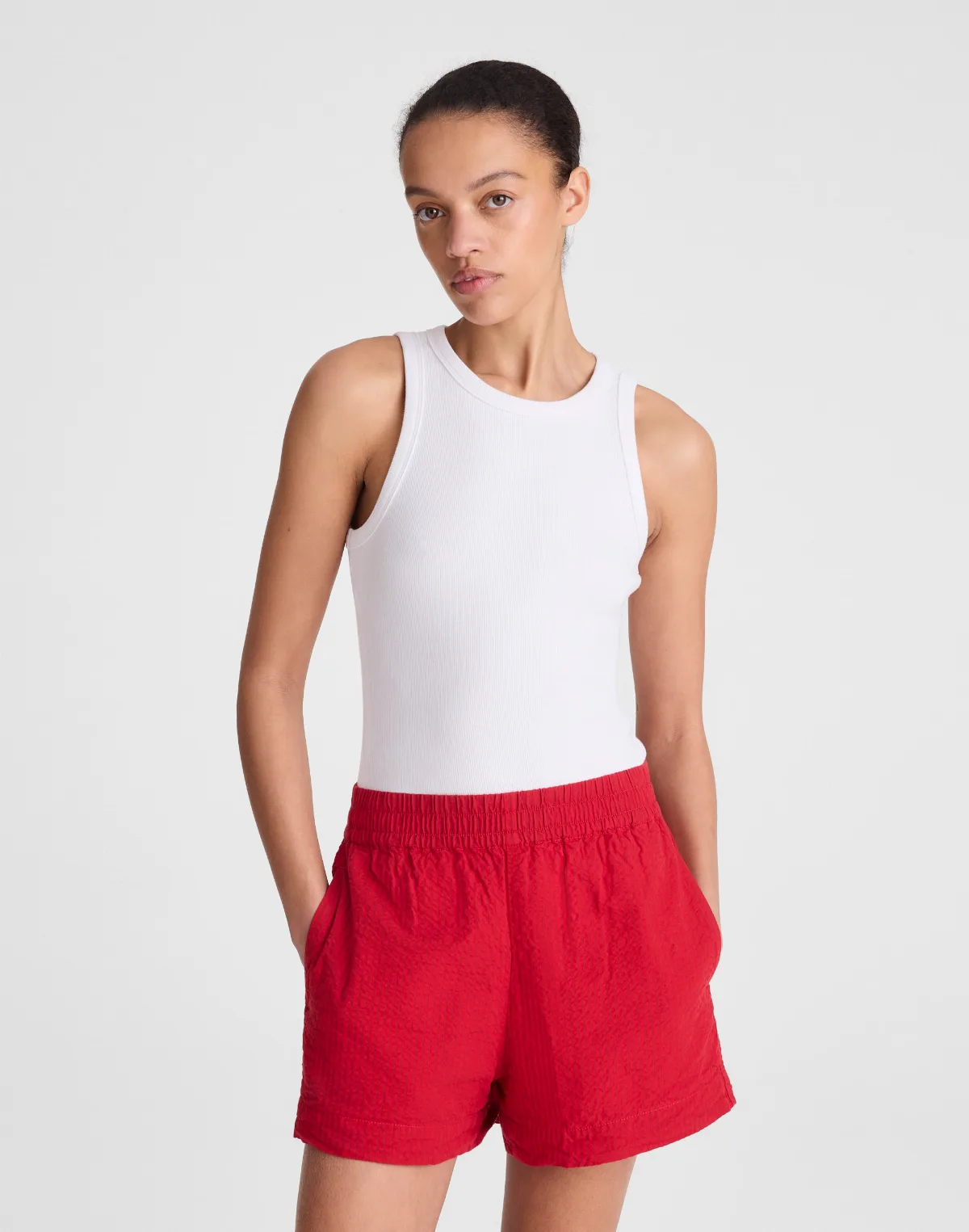 Pull-On Shorts in Seersucker by MW