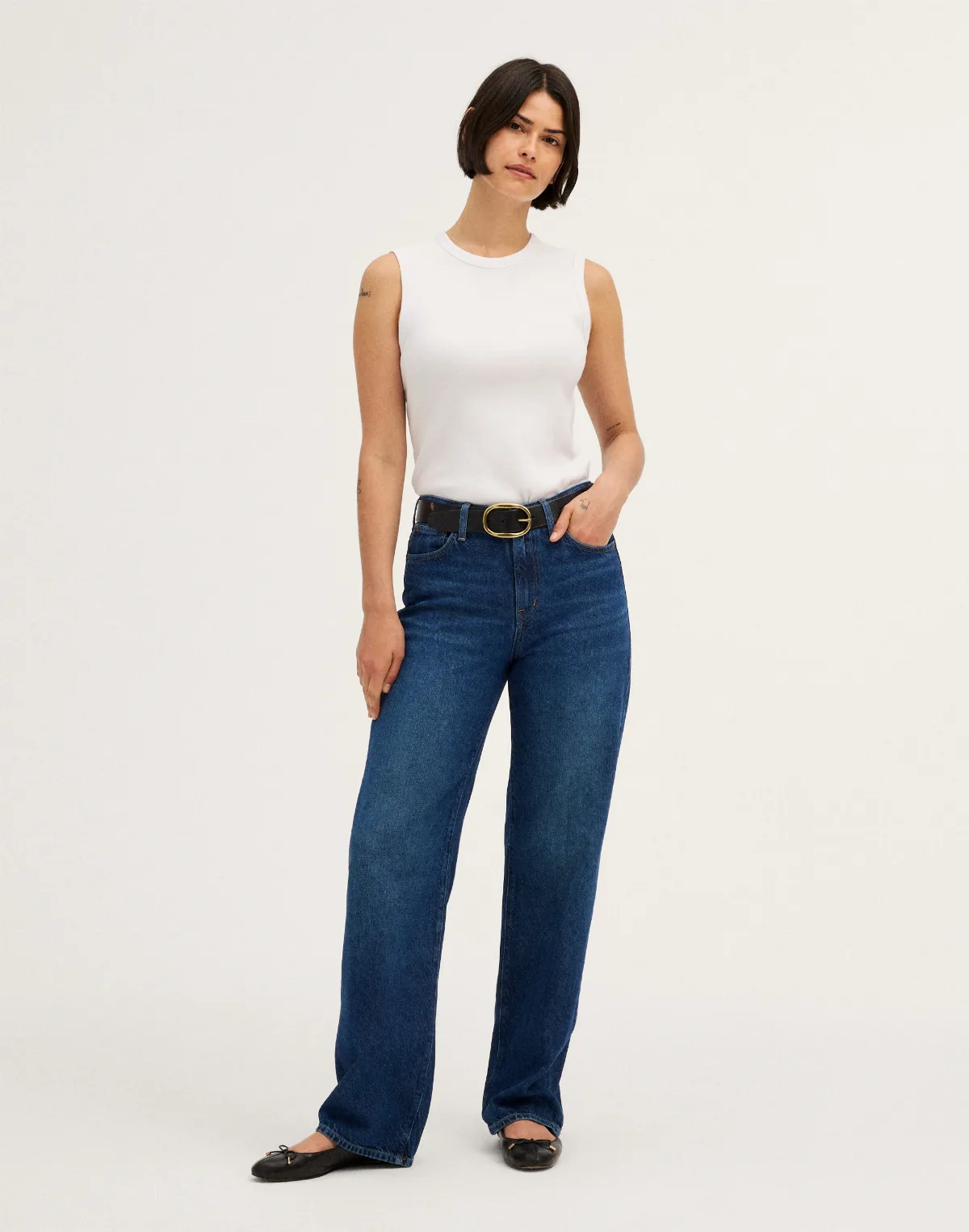 The Curvy Perfect Vintage Wide-Leg Jean in Airy Denim