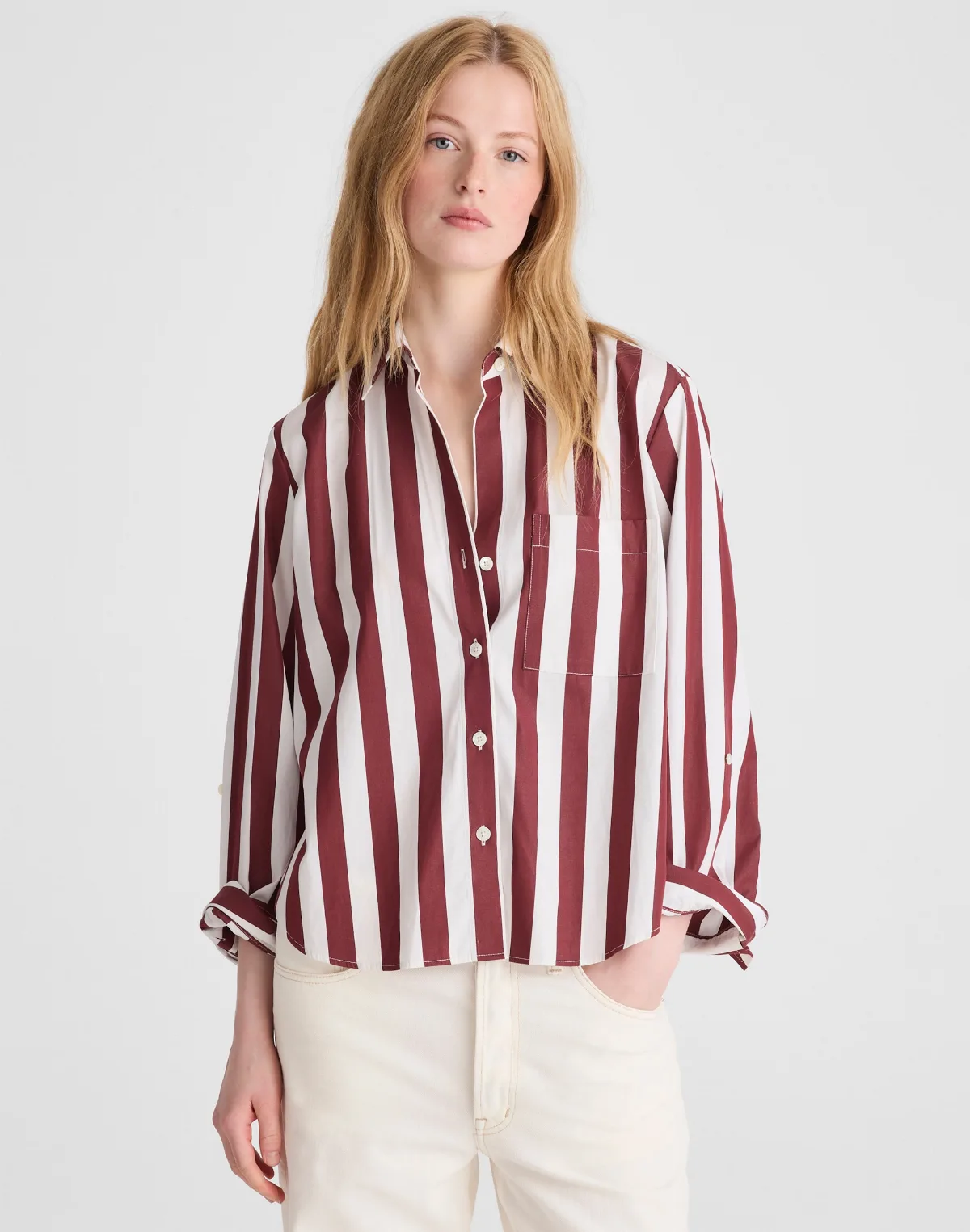 The Signature Y-Neck Shirt in Poplin by MW