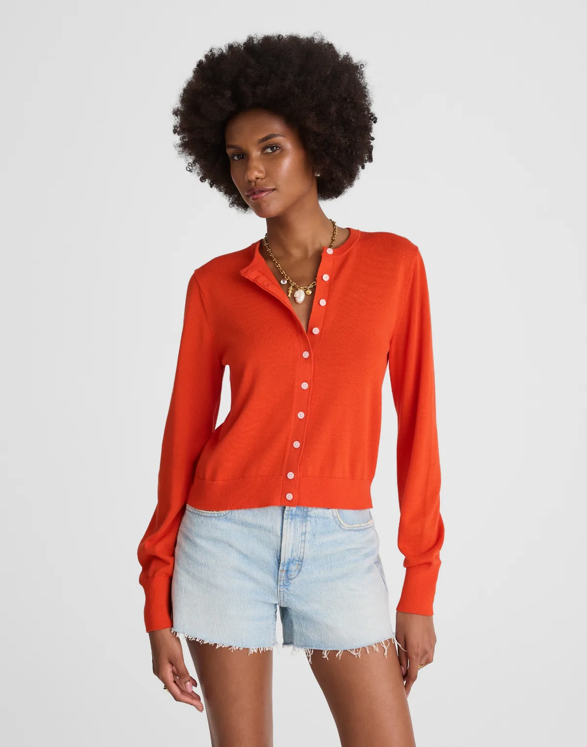 Crewneck Cardigan in 100% Cotton by MW