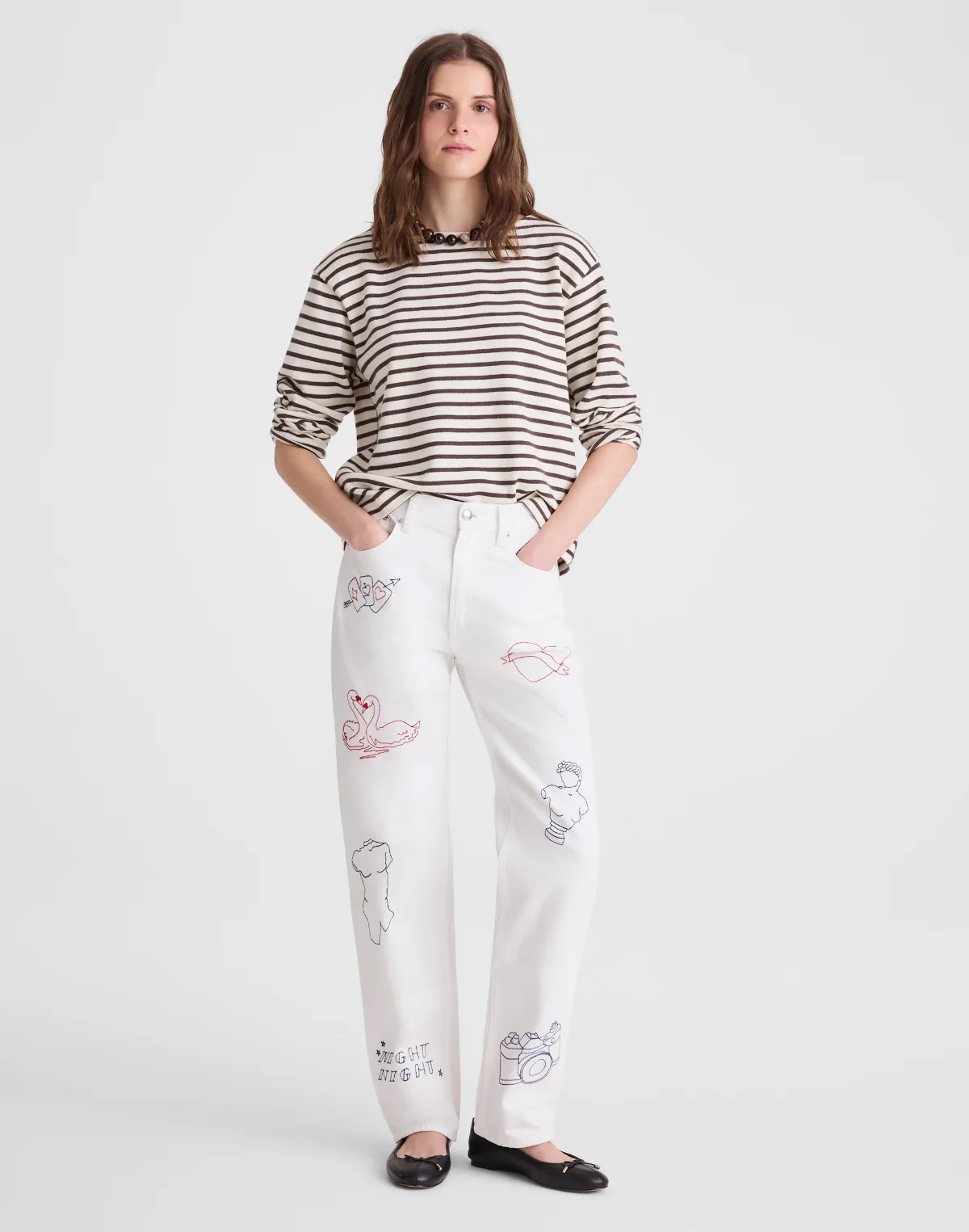 Embroidered Slim Boyfriend Jean by MW