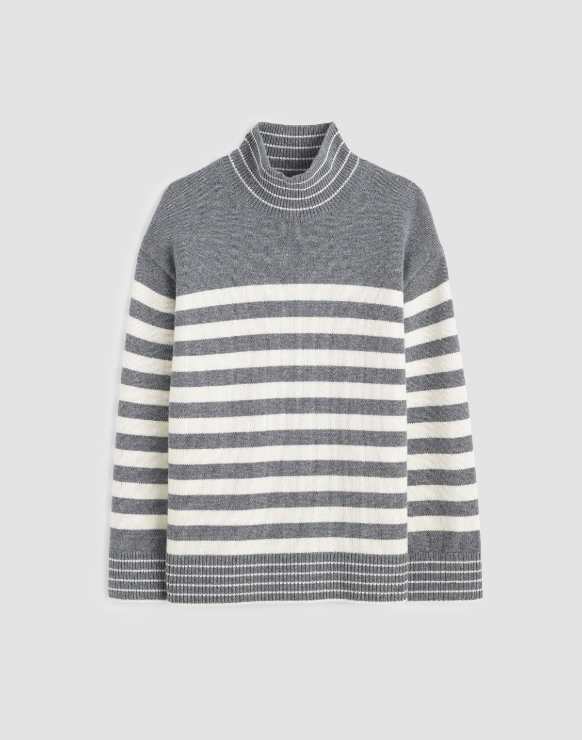 Ribbed Oversized Turtleneck Sweater in Wool Blend by MW