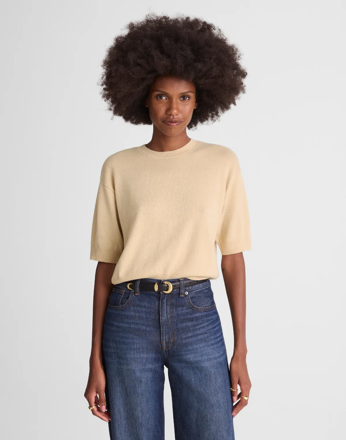 Relaxed Sweater Tee in 100% Cashmere