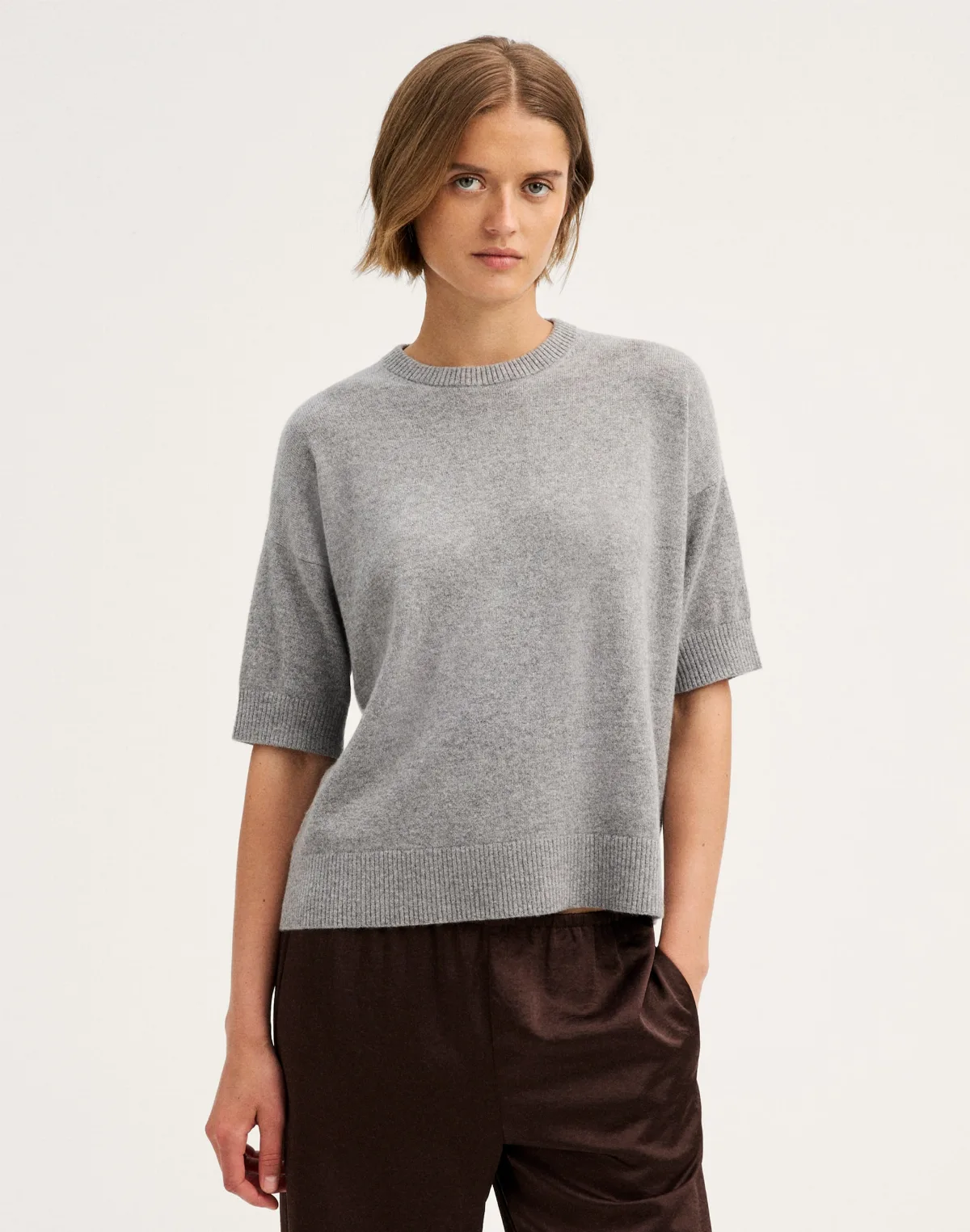 Relaxed Sweater Tee in 100% Cashmere