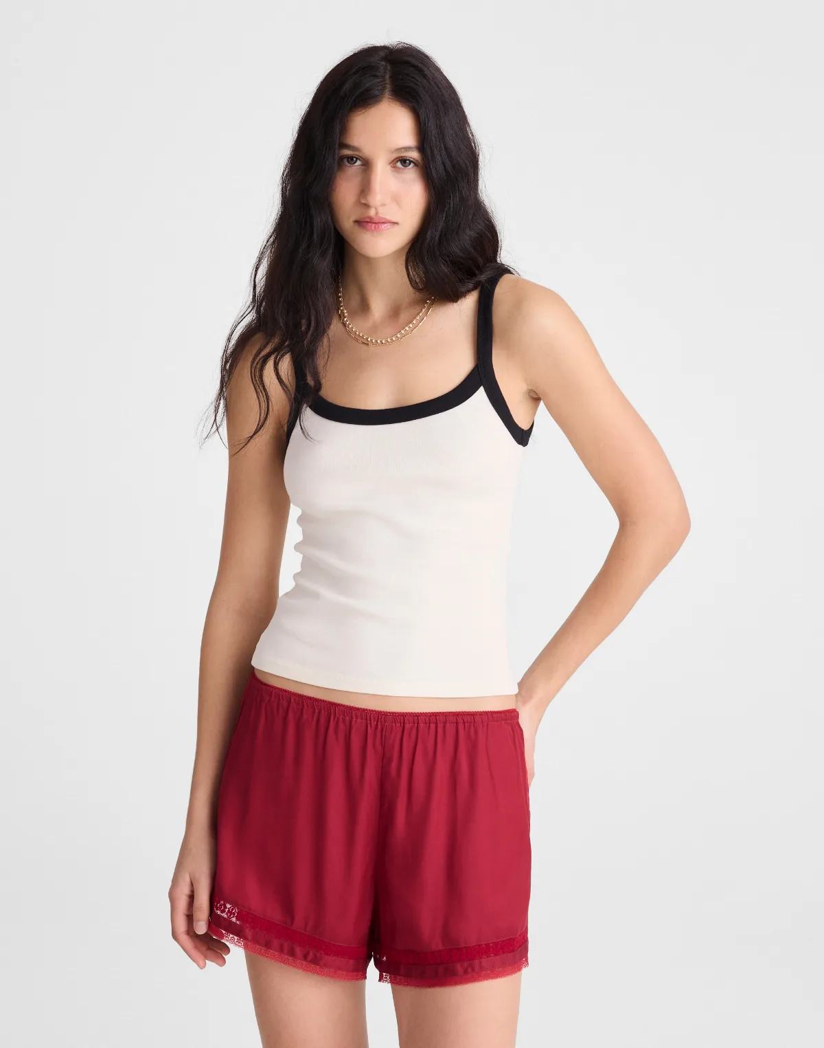 Lace-Trim Pull-On Shorts by MW