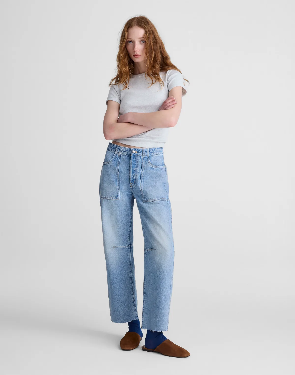 The Tall Darted Utility Barrel-Leg Jean in Faded Horizon by MW