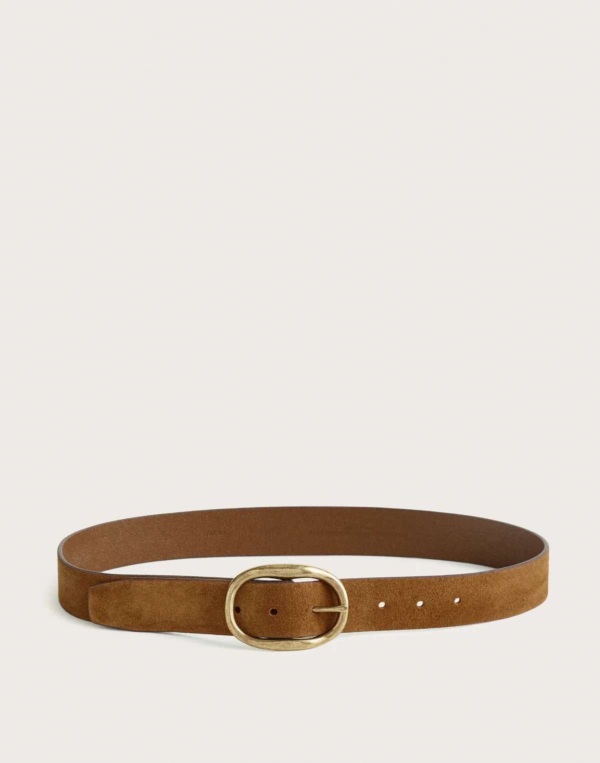 Oval Buckle Belt in Suede