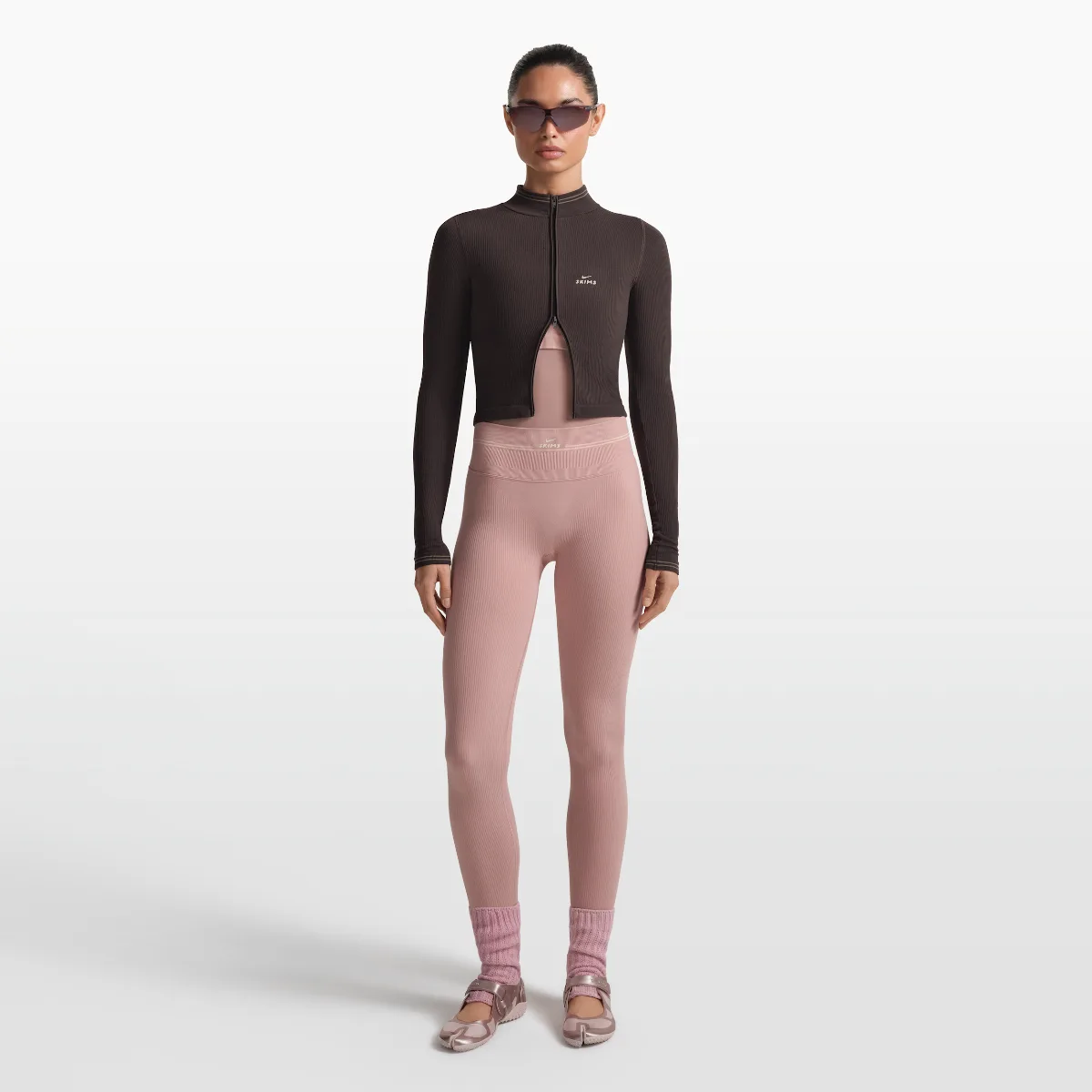SKIMS Ribbed Seamless High-Waisted 26" Leggings by Nike
