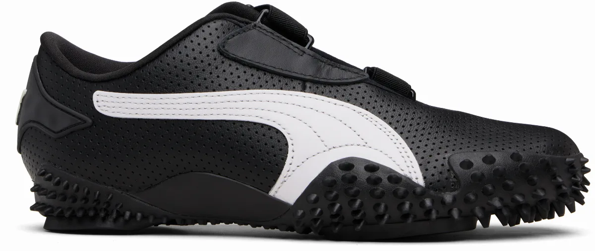 Black & White Mostro Perforated Sneakers