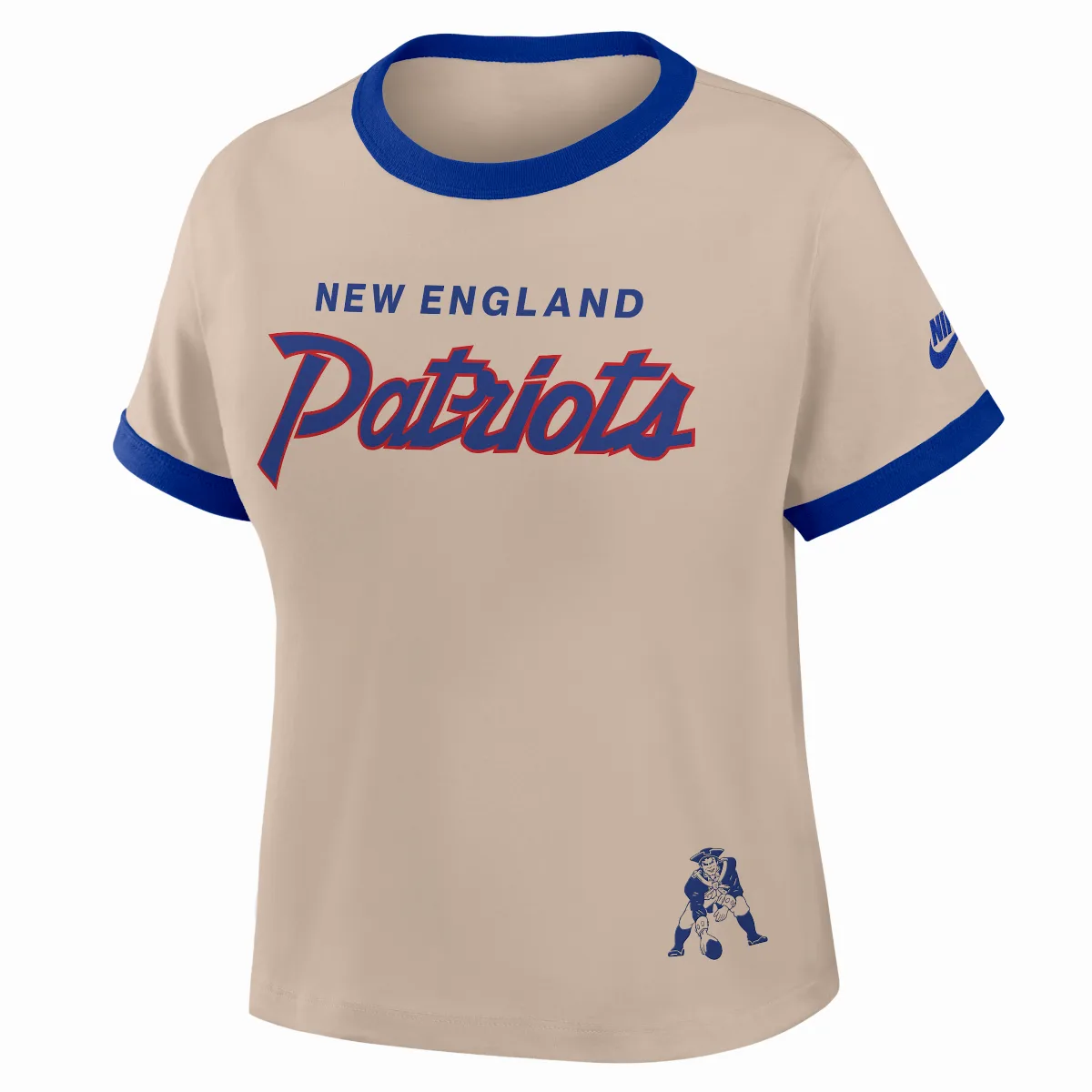 New England Patriots Rewind Ringer Mod NFL Cropped T-Shirt by Nike