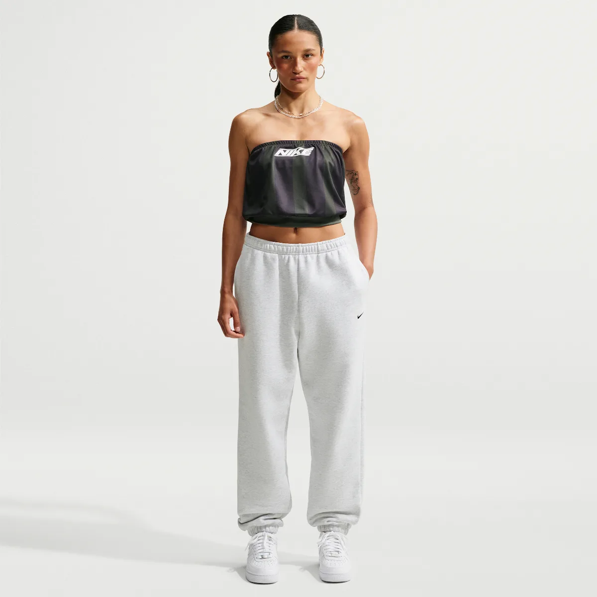 Studio Fleece Weight High-Rise Oversized Cuffed Pants by Nike