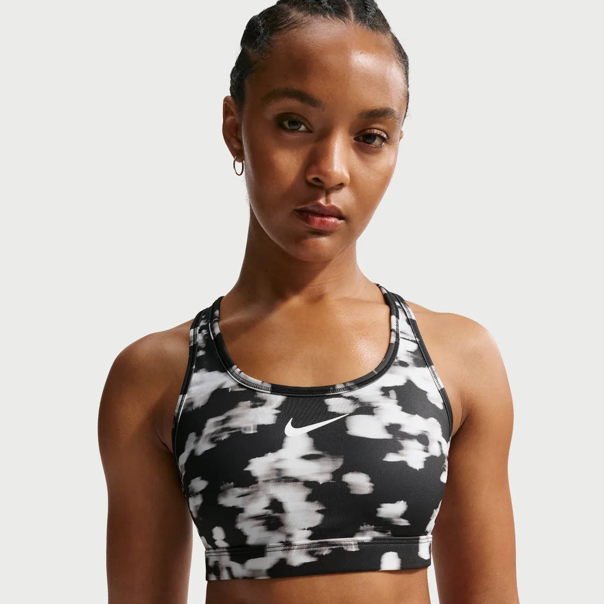 Swoosh Medium-Support Padded Printed Sports Bra by Nike